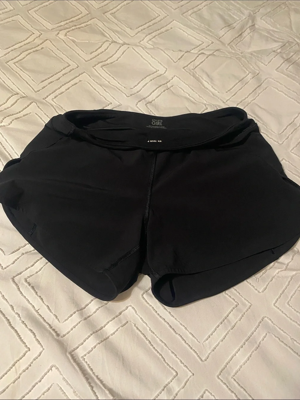 Girl’s Athleta Black Running Shorts with Foldover Waistband